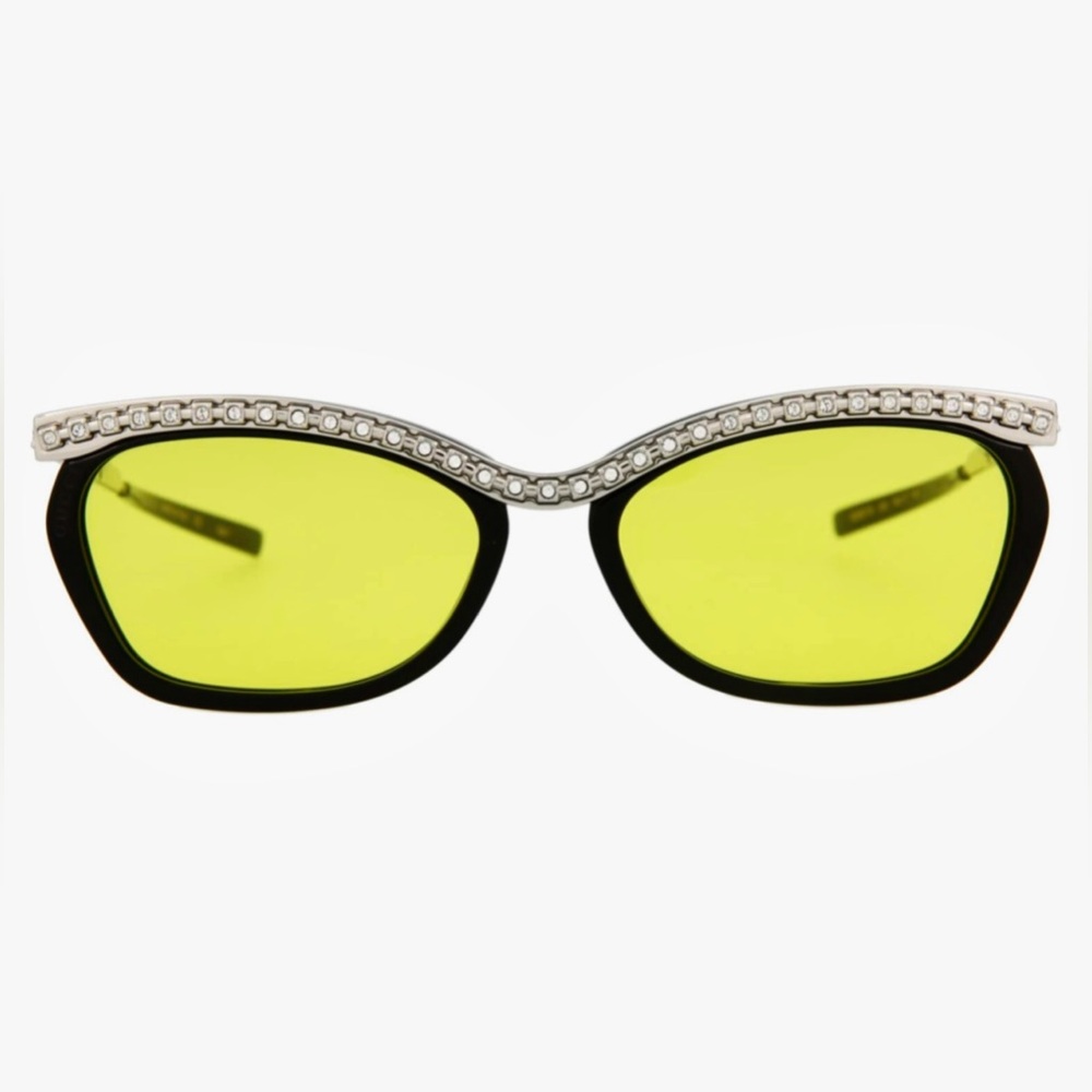 Gucci Yellow Sunglasses with Rhinestone comes with a Gucci or Dior scarf.